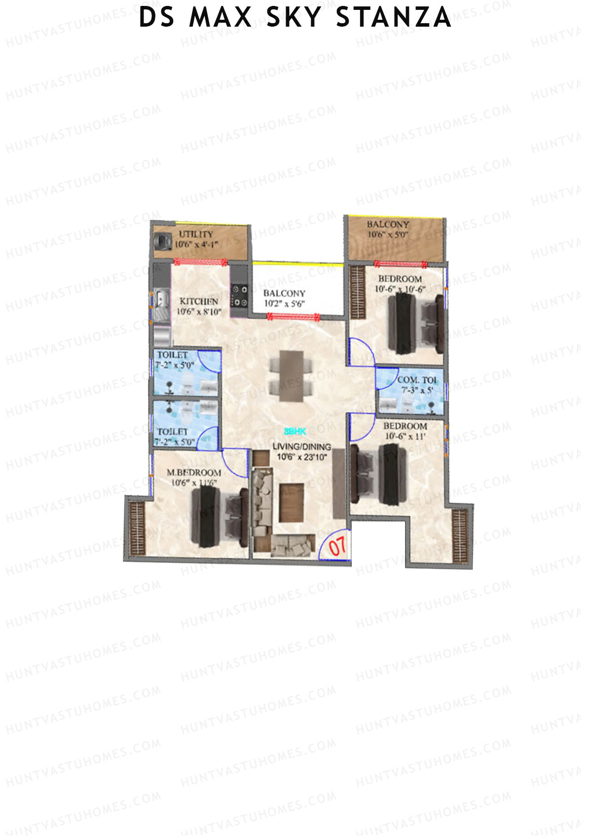 DS MAX Sky Stanza Block A Unit 8 Floor Plan