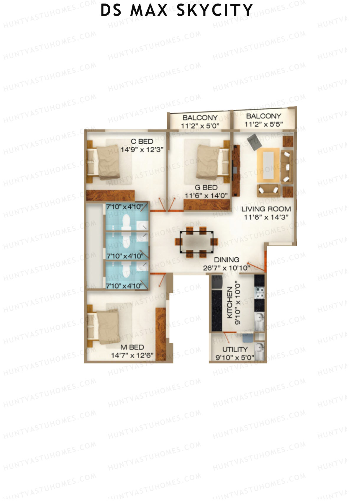 DS MAX Skycity Tower A Unit 11 Floor Plan