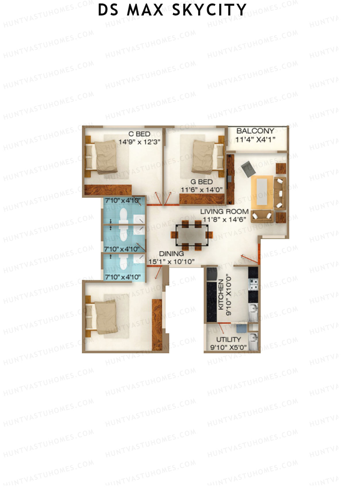 DS MAX Skycity Tower A Unit 12 Floor Plan