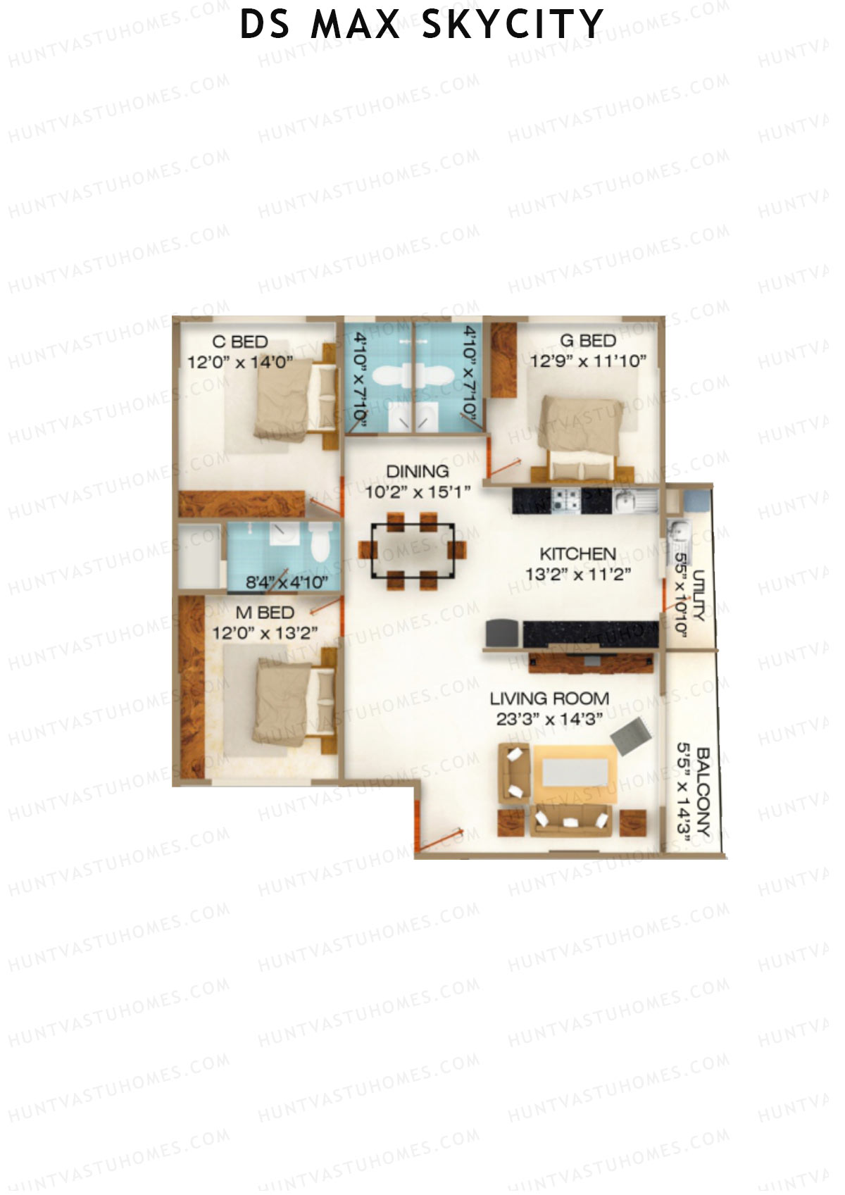 DS MAX Skycity Tower A Unit 1 Floor Plan