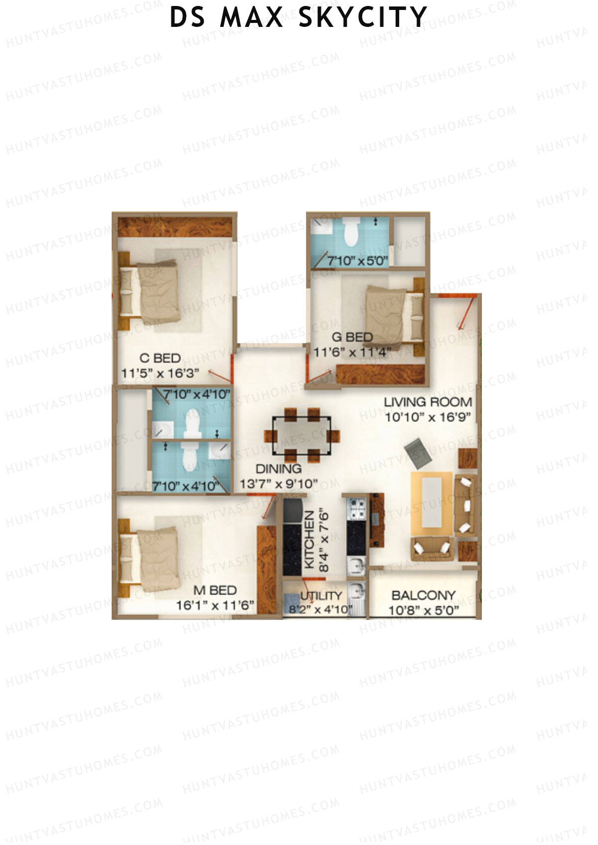 DS MAX Skycity Tower A Unit 4 Floor Plan