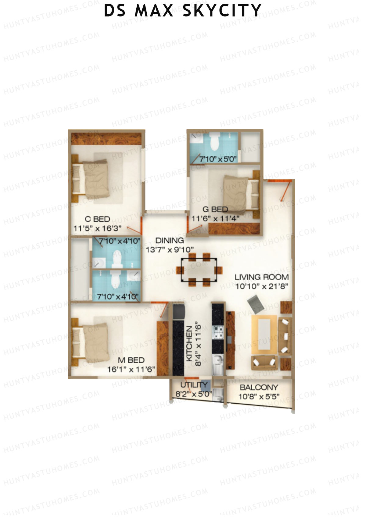 DS MAX Skycity Tower A Unit 5 Floor Plan