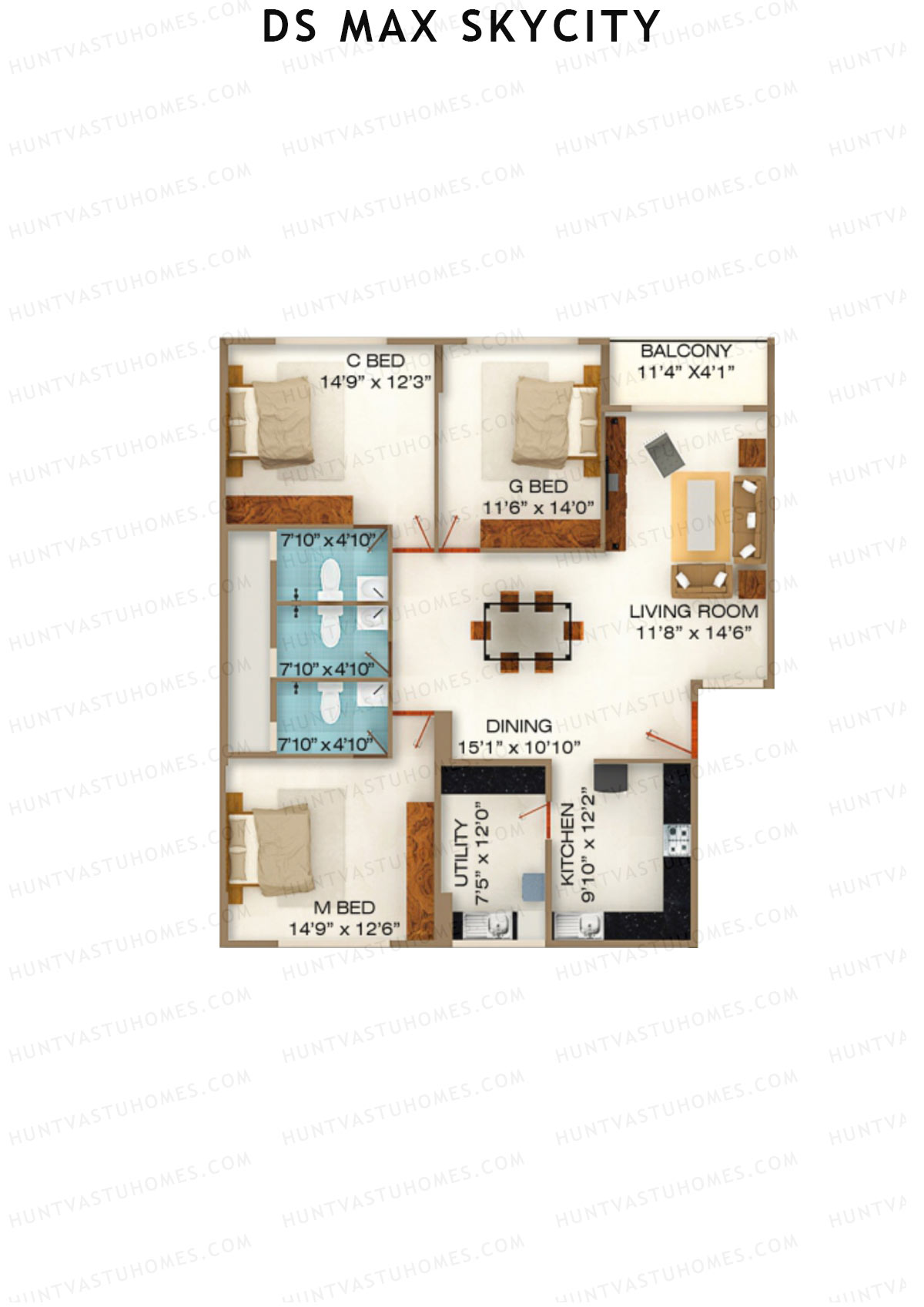 DS MAX Skycity Tower A Unit 7 Floor Plan