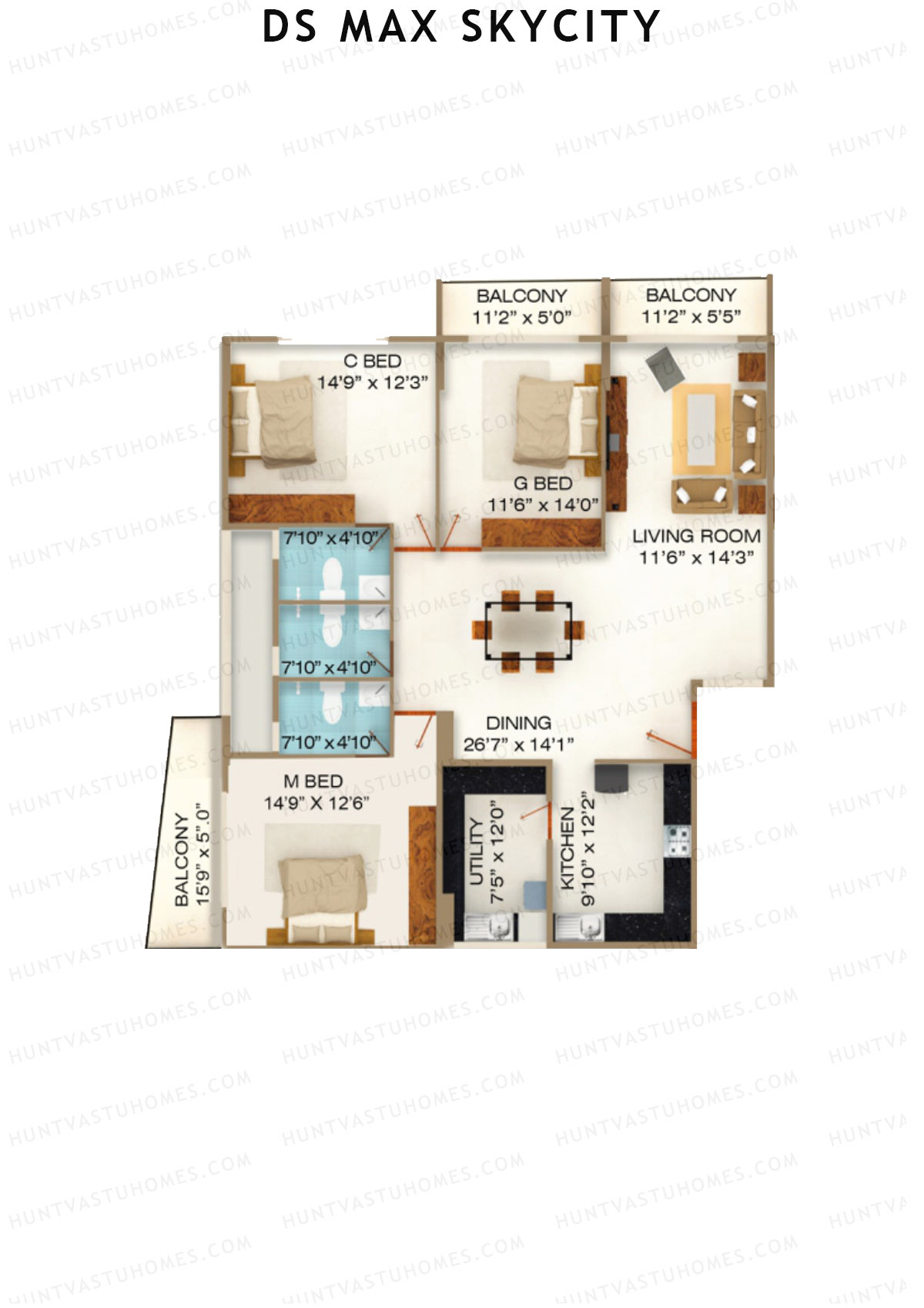 DS MAX Skycity Tower A Unit 7 Floor Plan