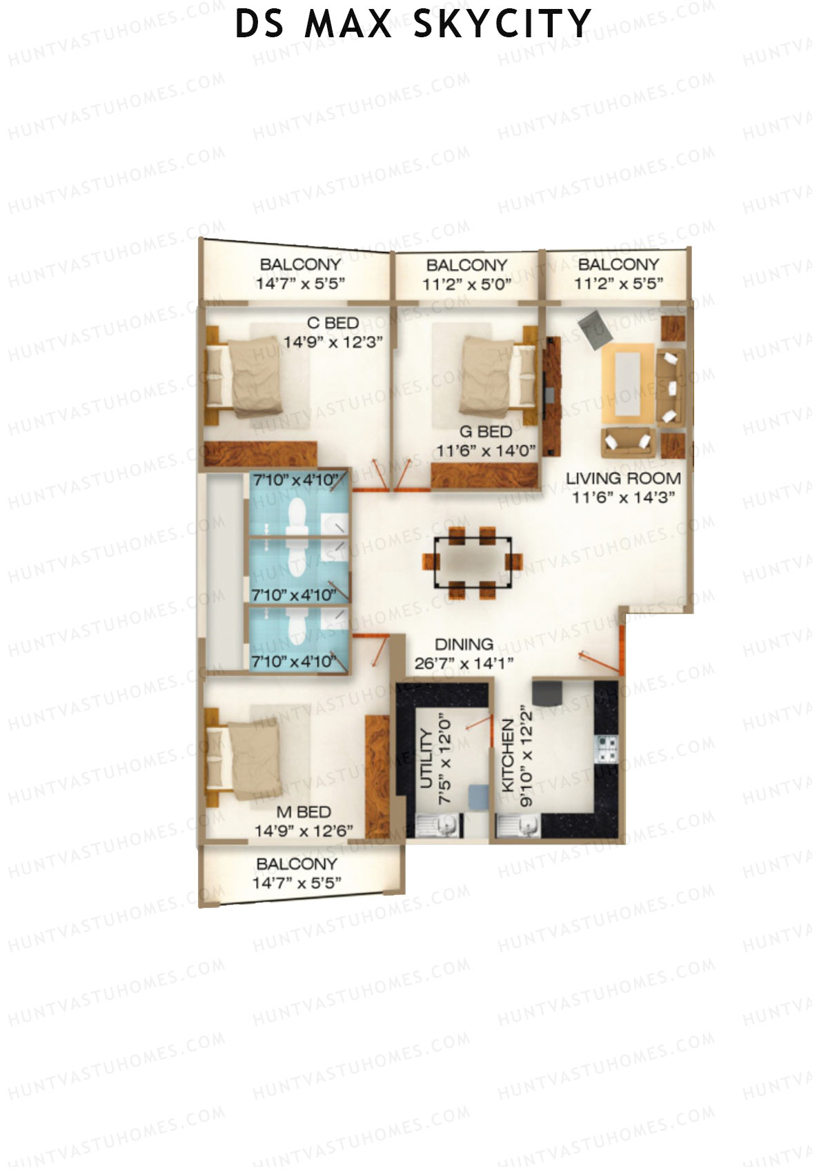 DS MAX Skycity Tower A Unit 7 Floor Plan
