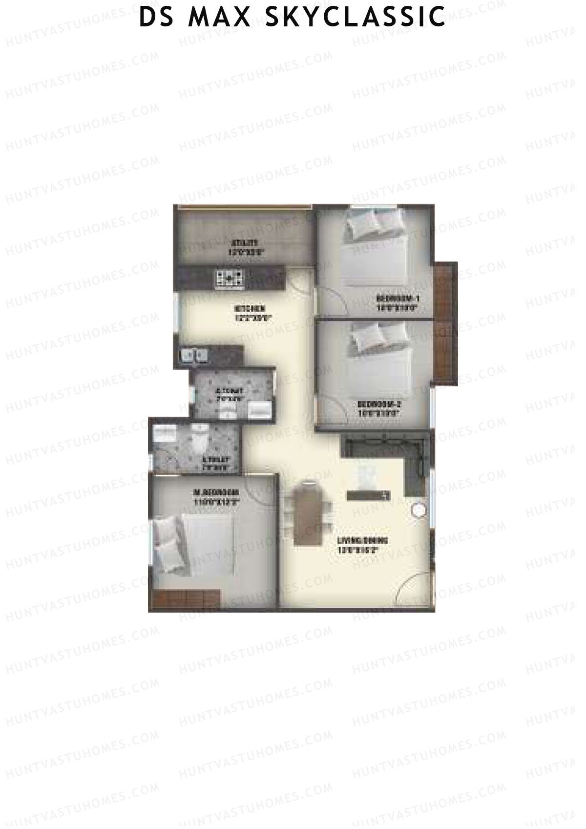 DS MAX Skyclassic Block A Unit 3 Floor Plan