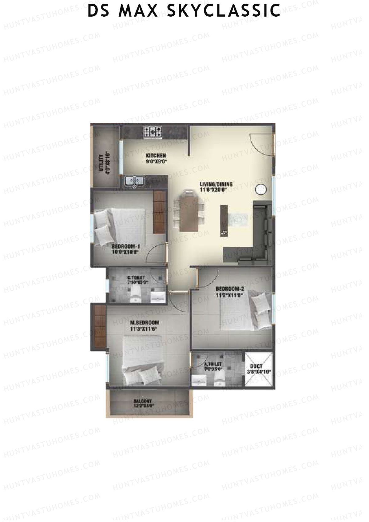 DS MAX Skyclassic Block A Unit 4 Floor Plan
