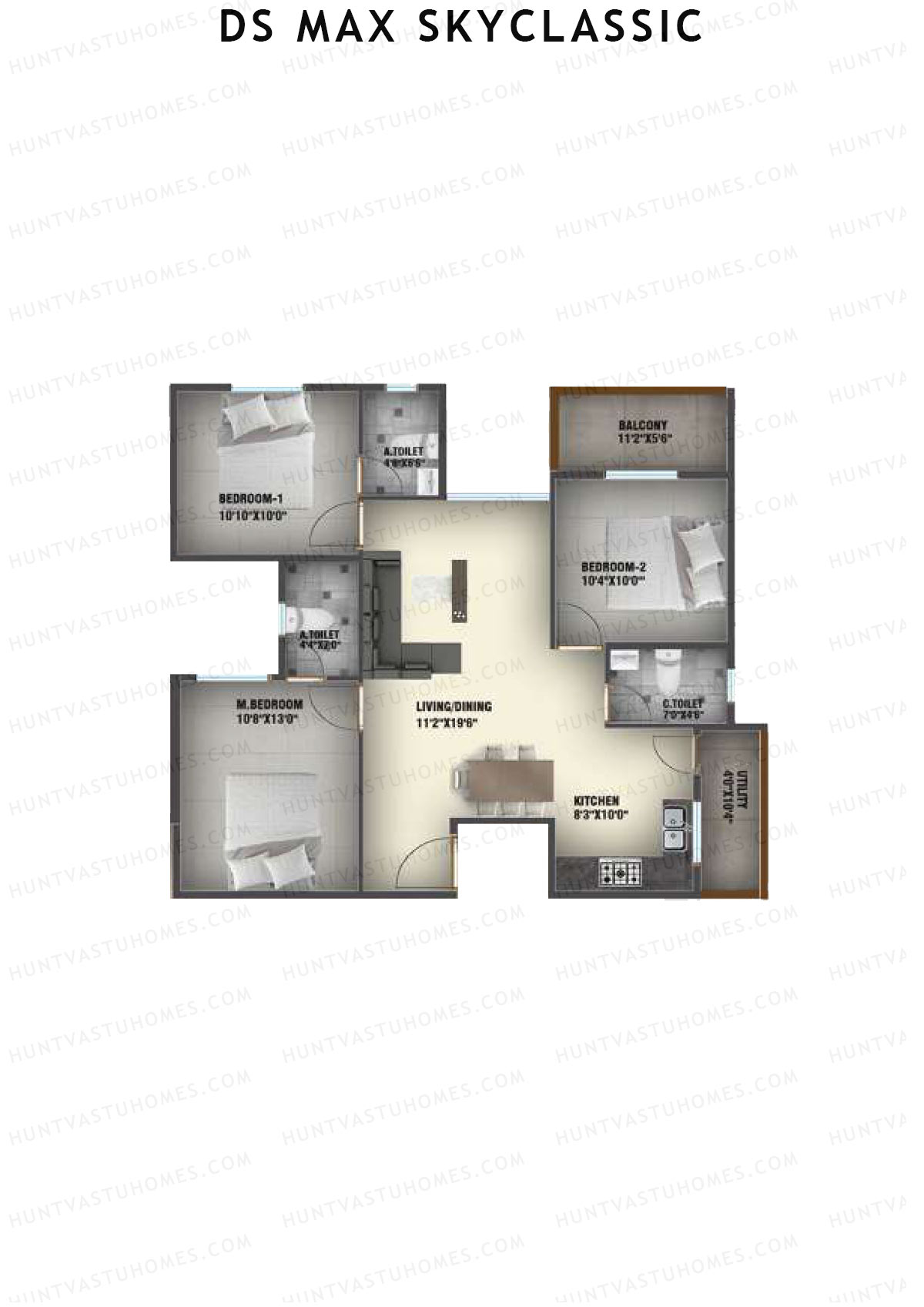 DS MAX Skyclassic Block D Unit 19 Floor Plan