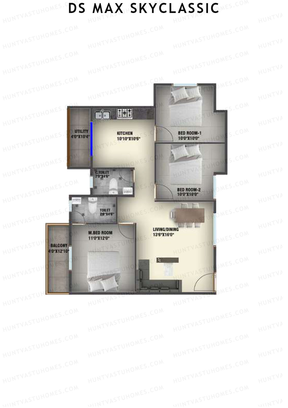 DS MAX Skyclassic Block D Unit 21 Floor Plan