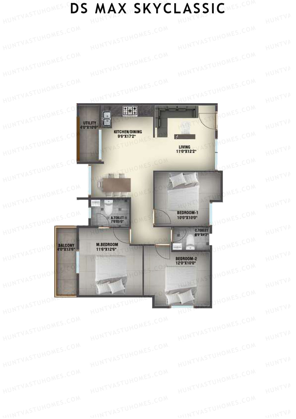 DS MAX Skyclassic Block D Unit 22 Floor Plan