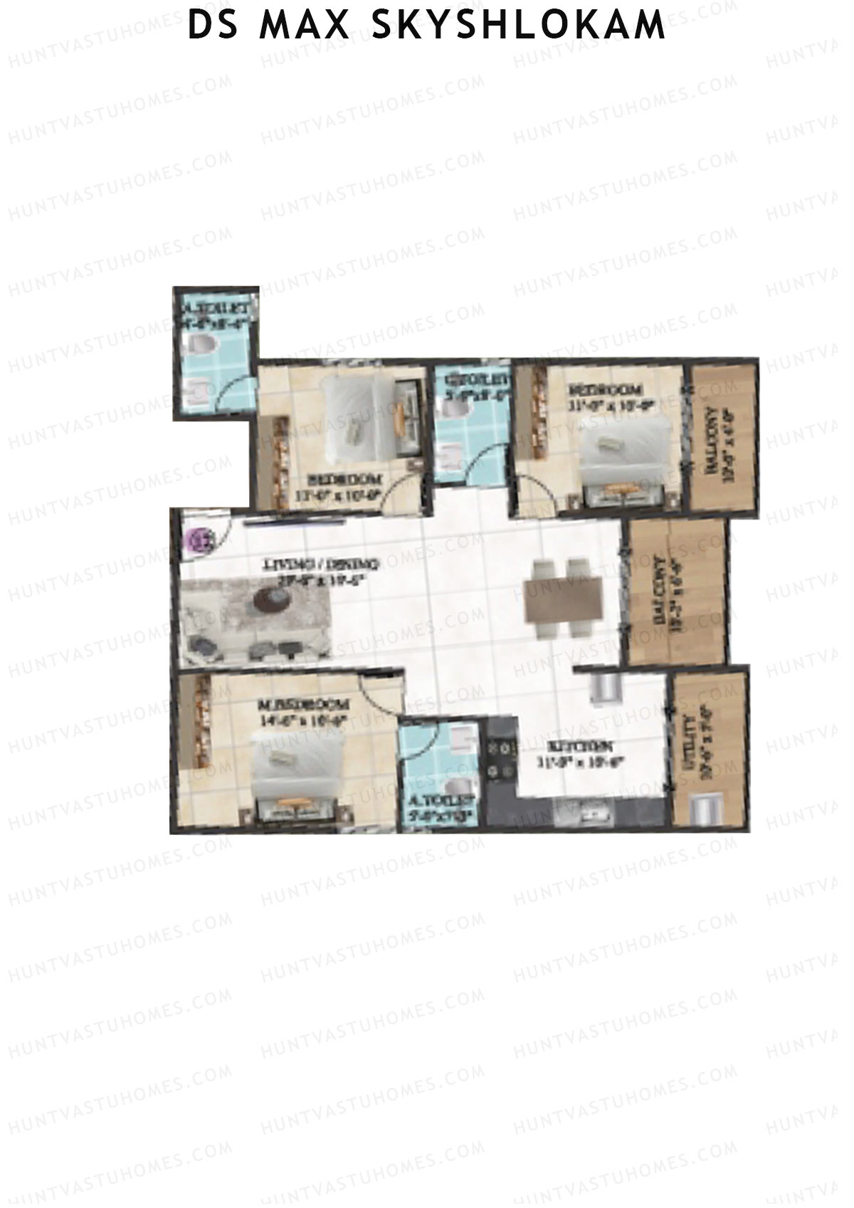 DS MAX SkyShlokam Tower 1 Unit 12 Floor Plan