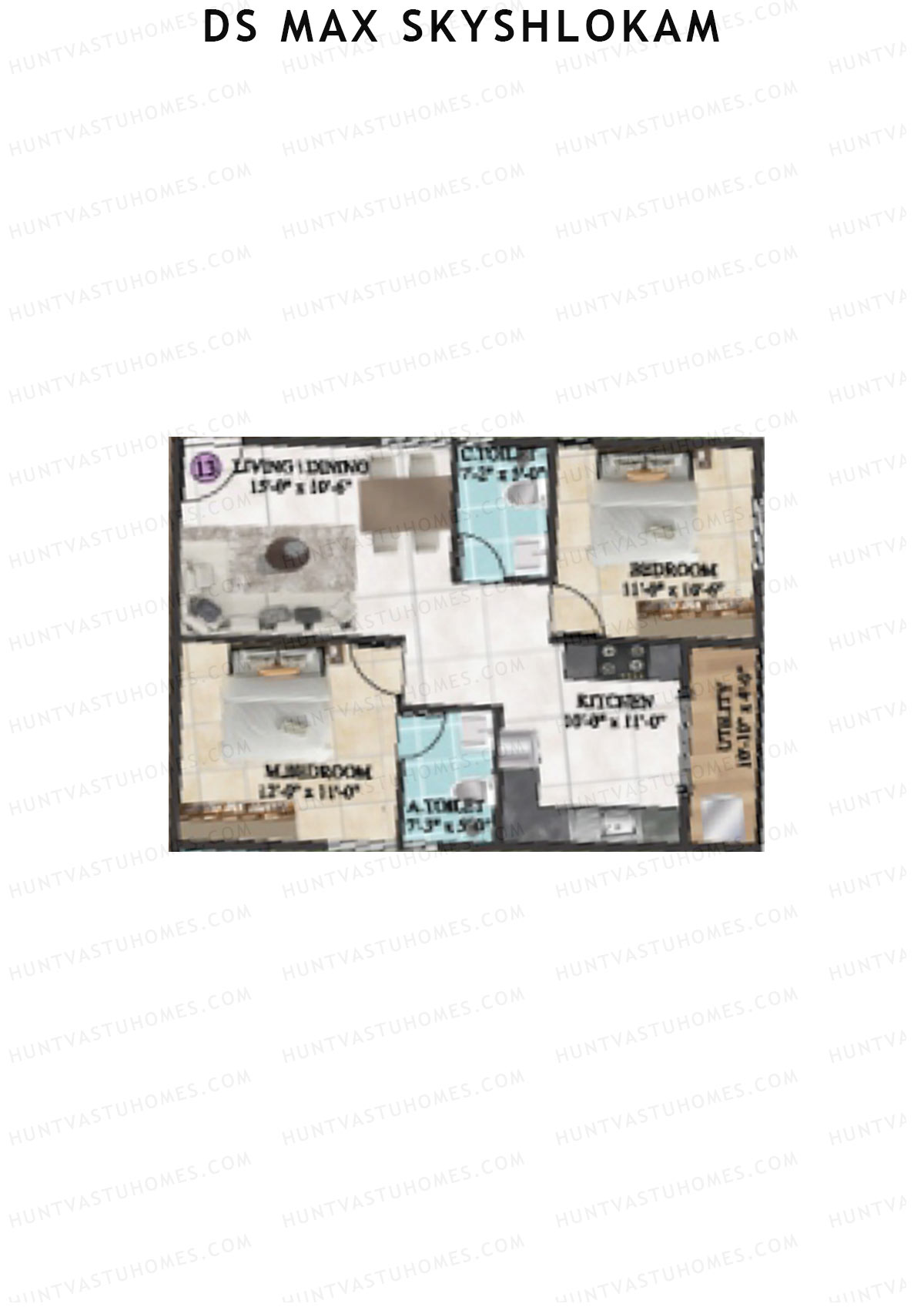 DS MAX SkyShlokam Tower 1 Unit 13 Floor Plan