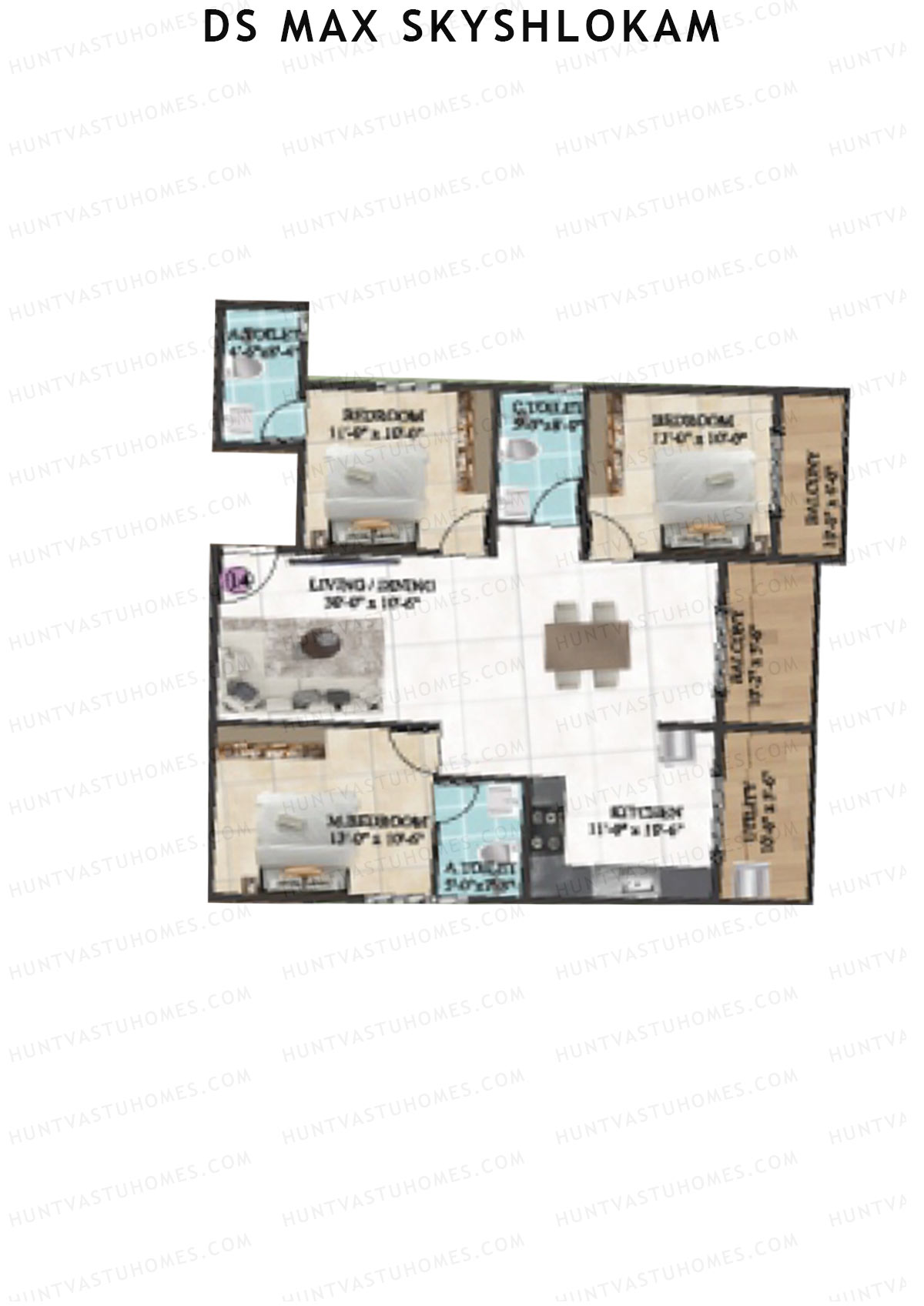 DS MAX SkyShlokam Tower 1 Unit 18 Floor Plan