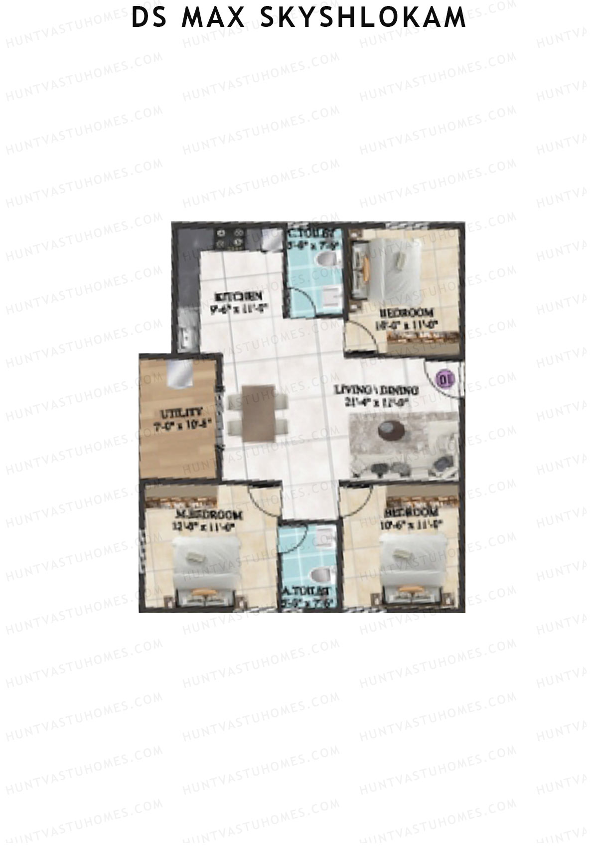 DS MAX SkyShlokam Tower 1 Unit 1 Floor Plan
