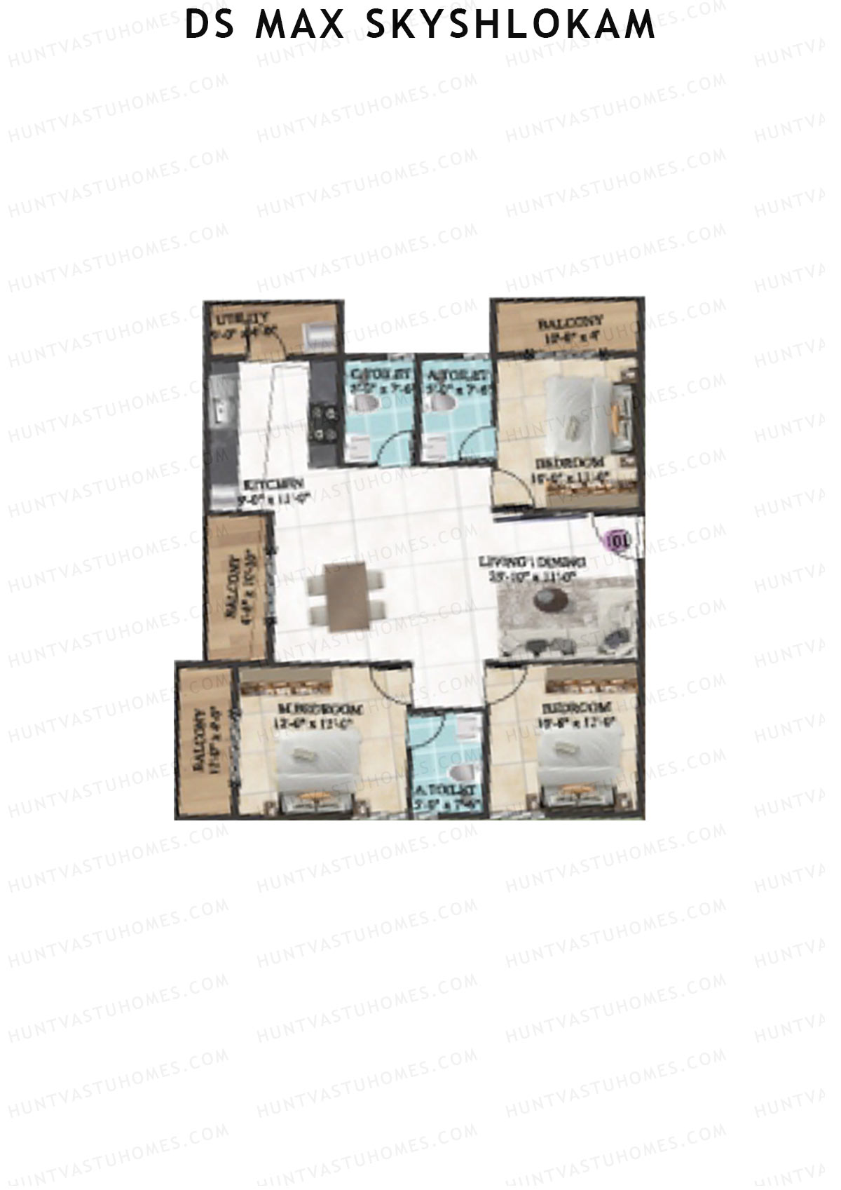 DS MAX SkyShlokam Tower 1 Unit 1 Floor Plan