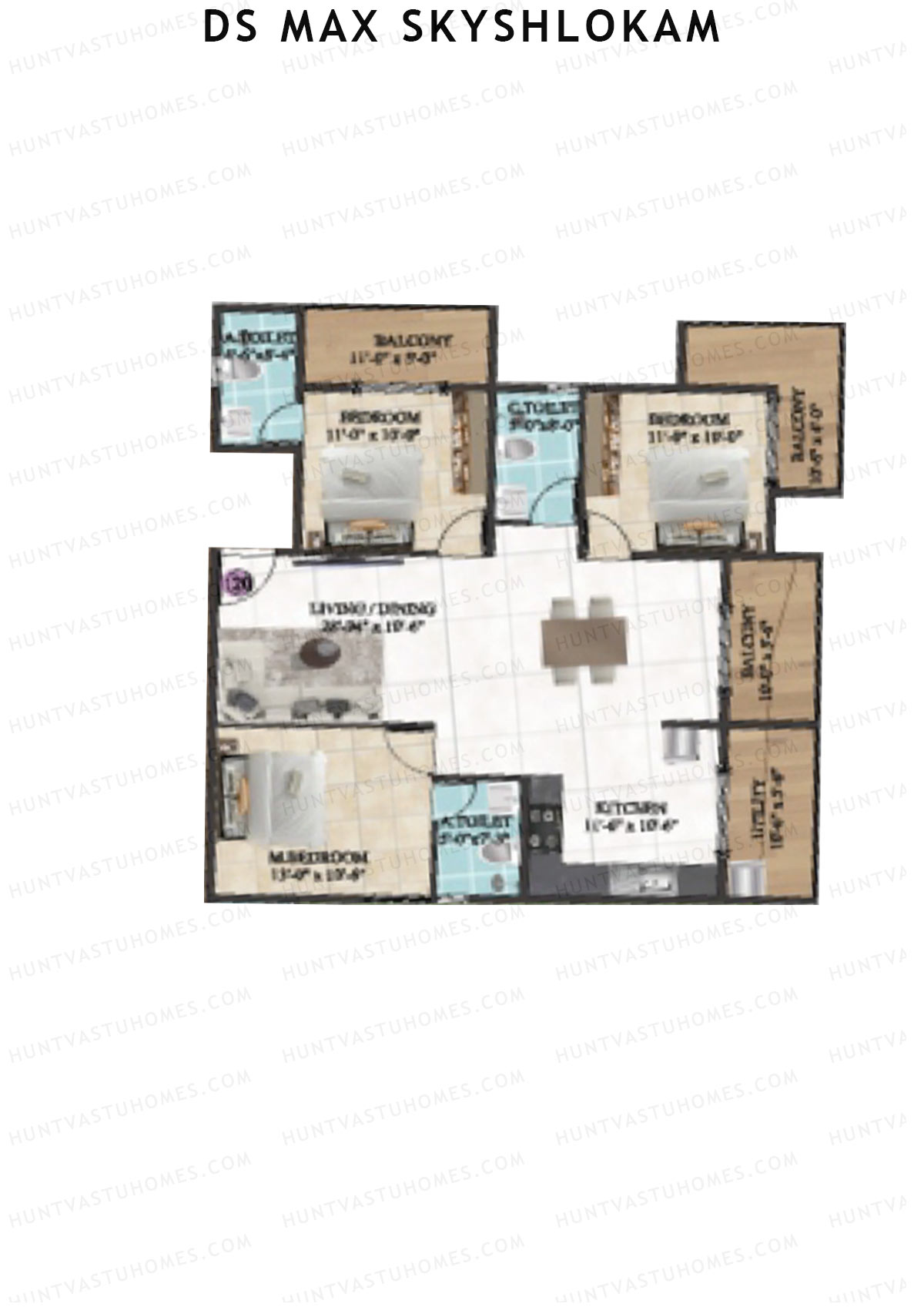DS MAX SkyShlokam Tower 1 Unit 20 Floor Plan