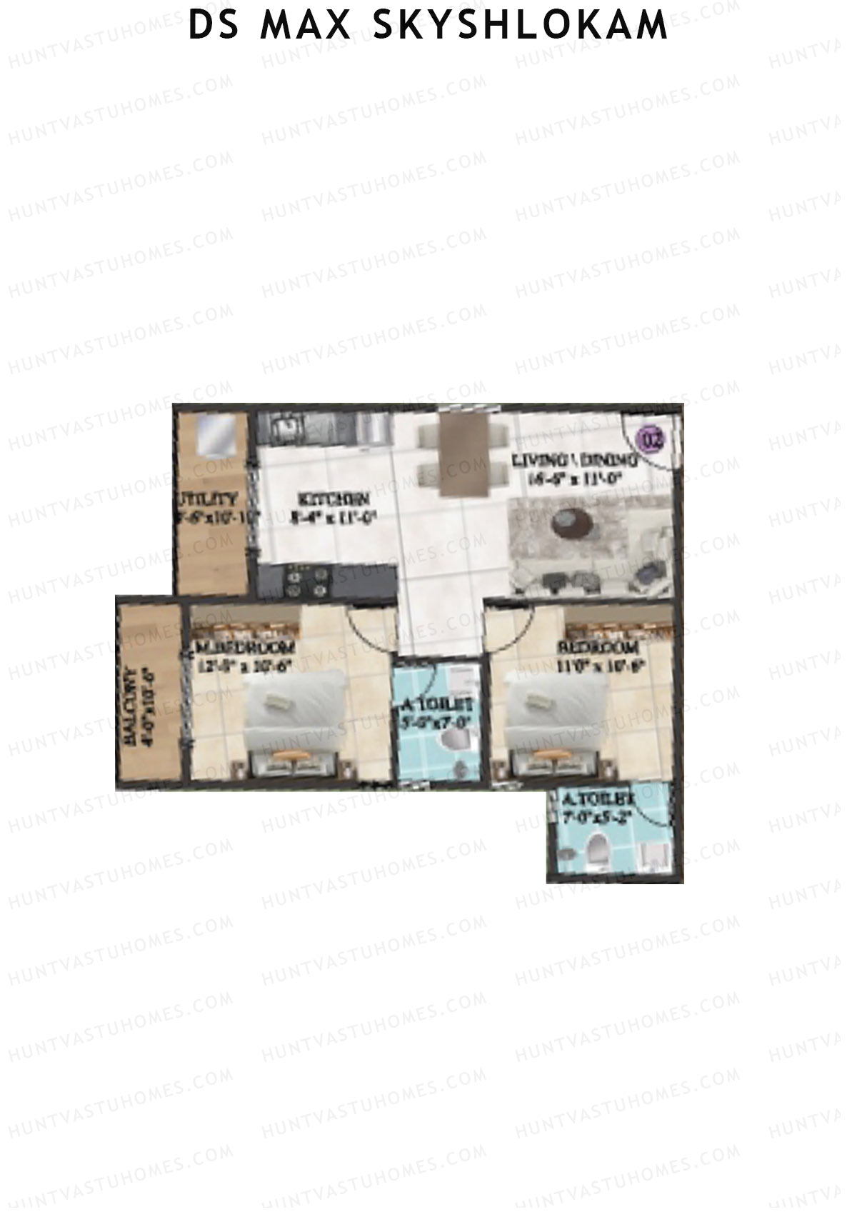 DS MAX SkyShlokam Tower 1 Unit 2 Floor Plan