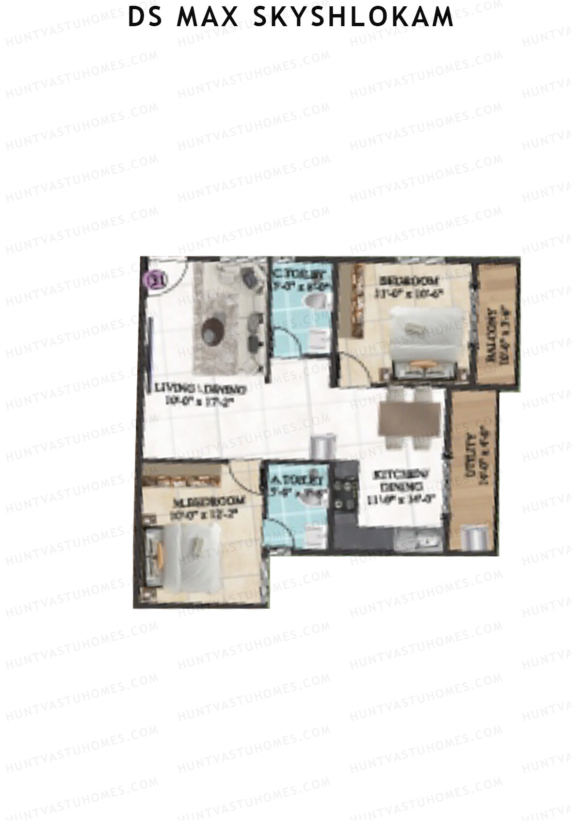 DS MAX SkyShlokam Tower 1 Unit 31 Floor Plan