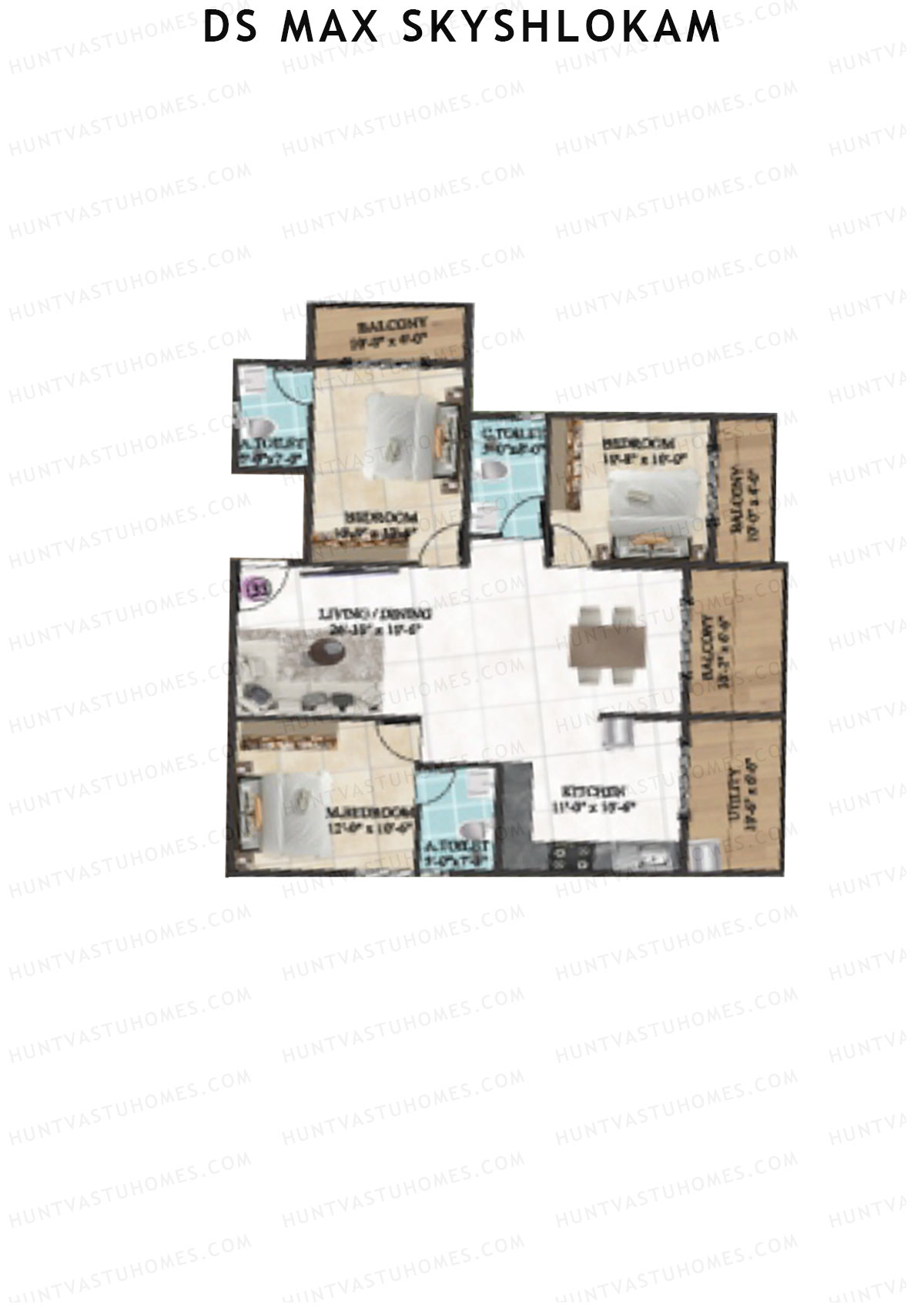 DS MAX SkyShlokam Tower 1 Unit 33 Floor Plan