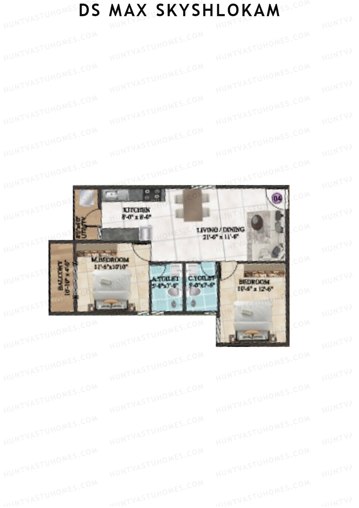 DS MAX SkyShlokam Tower 1 Unit 4 Floor Plan