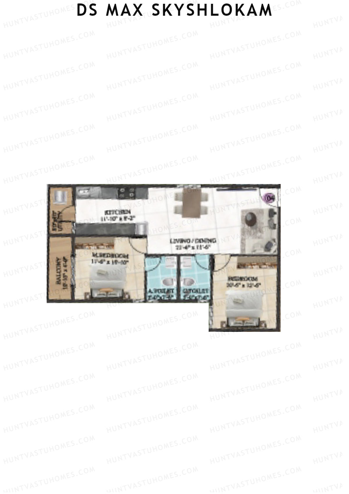 DS MAX SkyShlokam Tower 1 Unit 4 Floor Plan