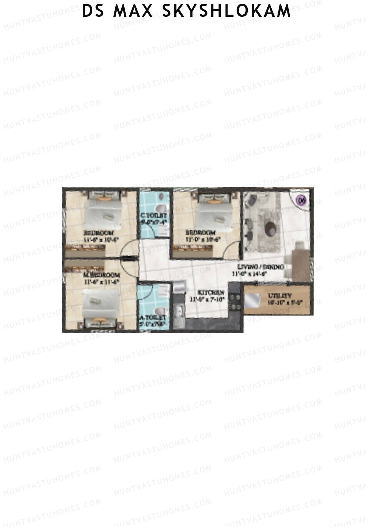 DS MAX SkyShlokam Tower 1 Unit 6 Floor Plan