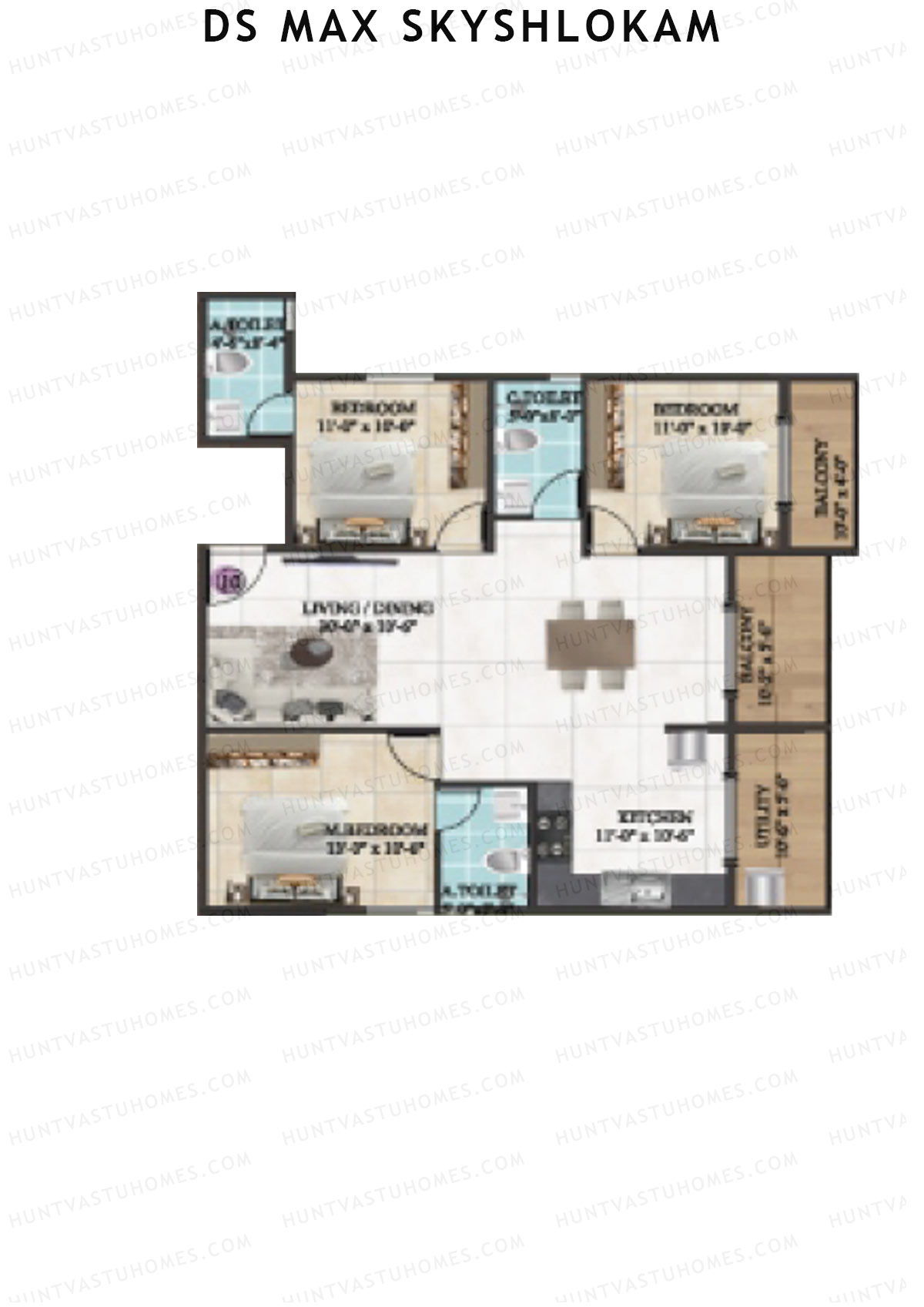 DS MAX SkyShlokam Tower 2 Unit 11 Floor Plan