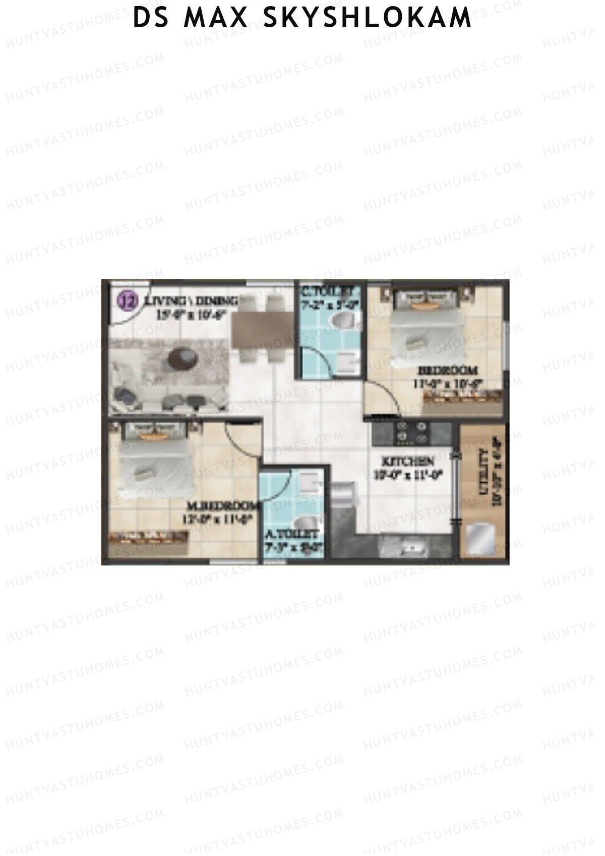 DS MAX SkyShlokam Tower 2 Unit 12 Floor Plan