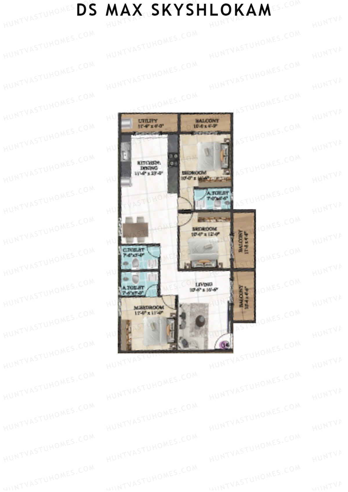 DS MAX SkyShlokam Tower 2 Unit 14 Floor Plan
