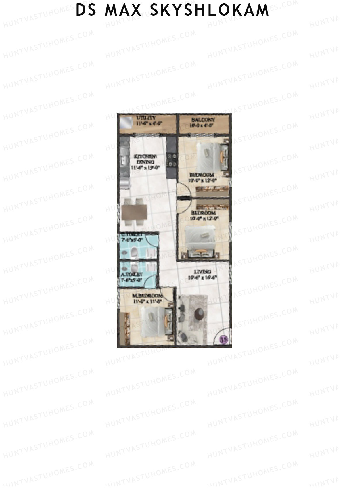 DS MAX SkyShlokam Tower 2 Unit 16 Floor Plan