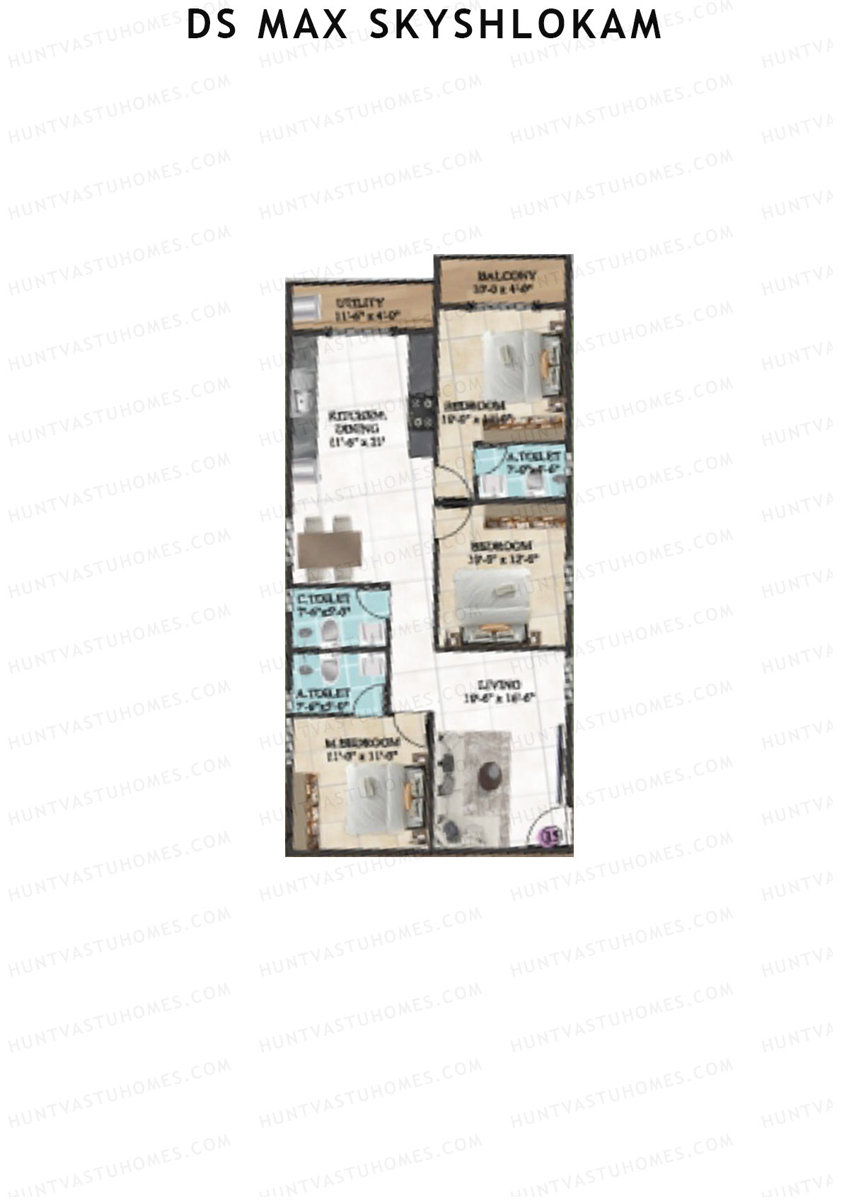 DS MAX SkyShlokam Tower 2 Unit 16 Floor Plan