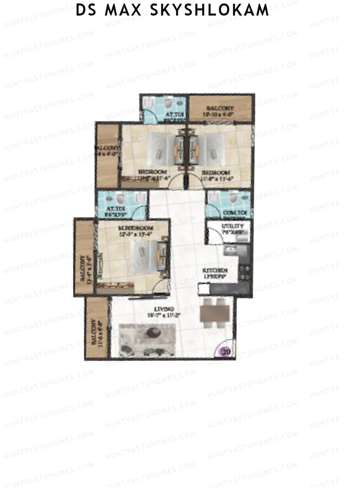 DS MAX SkyShlokam Tower 2 Unit 20 Floor Plan