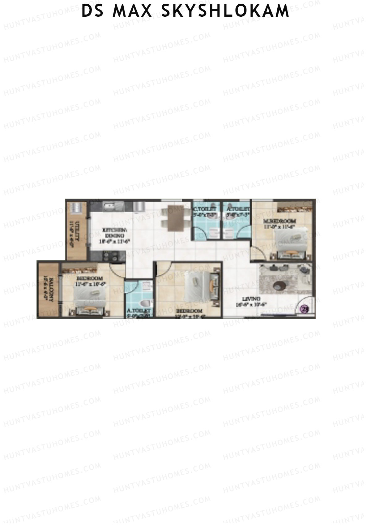 DS MAX SkyShlokam Tower 2 Unit 28 Floor Plan