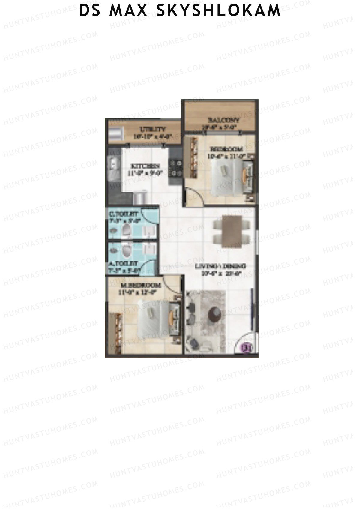 DS MAX SkyShlokam Tower 2 Unit 31 Floor Plan