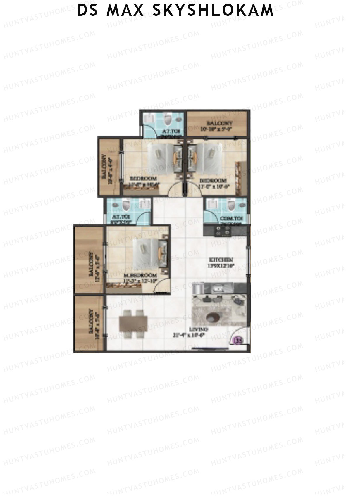 DS MAX SkyShlokam Tower 2 Unit 35 Floor Plan