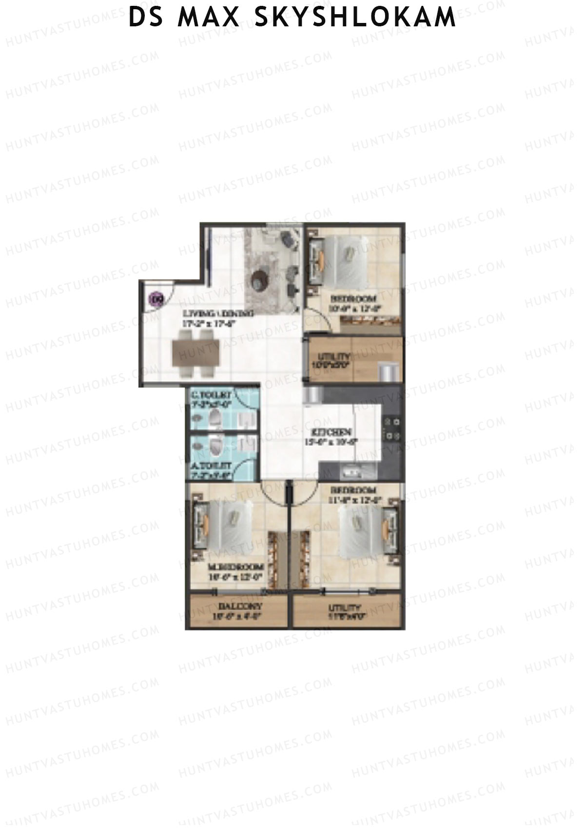DS MAX SkyShlokam Tower 2 Unit 9 Floor Plan