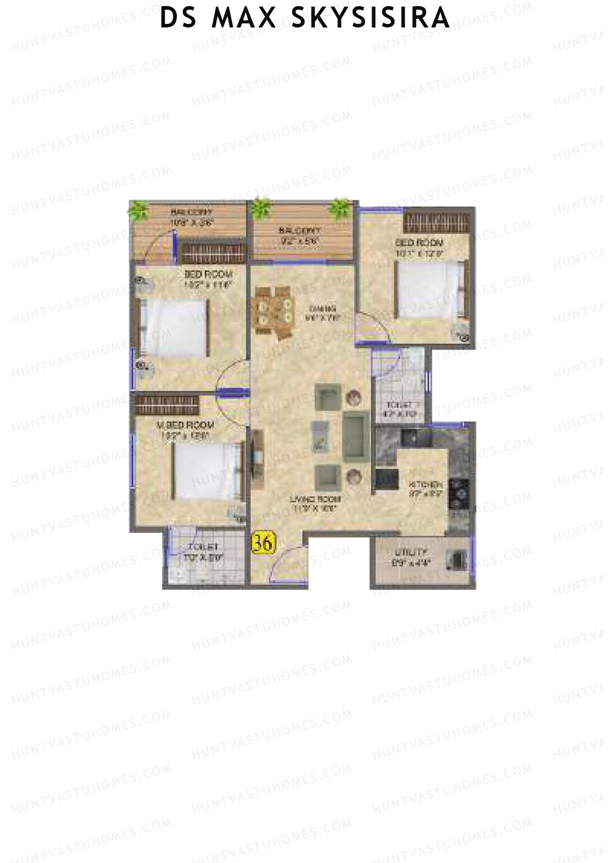 DS Max Skysisira Block A Unit 36 Floor Plan