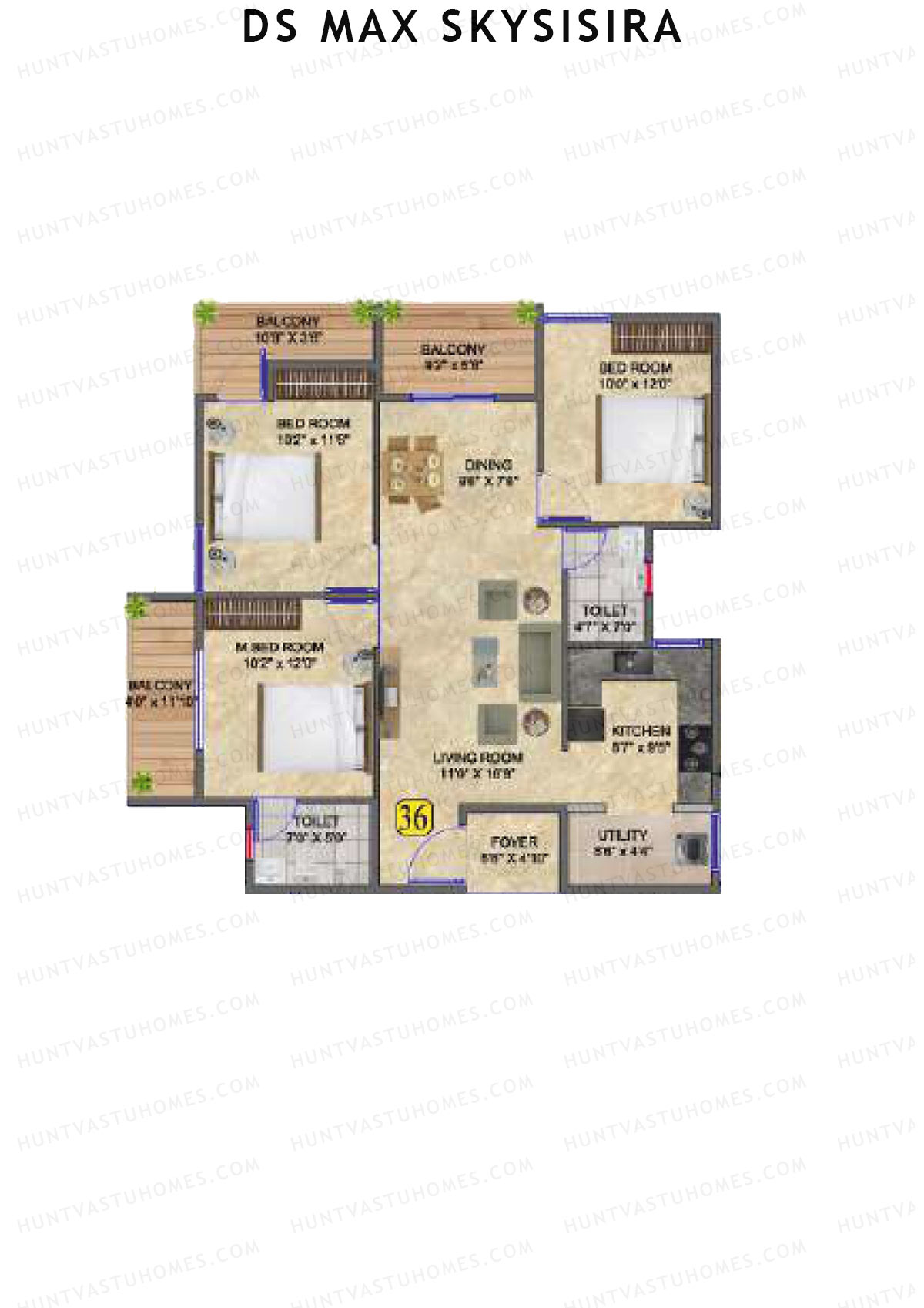 DS Max Skysisira Block A Unit 36 Floor Plan