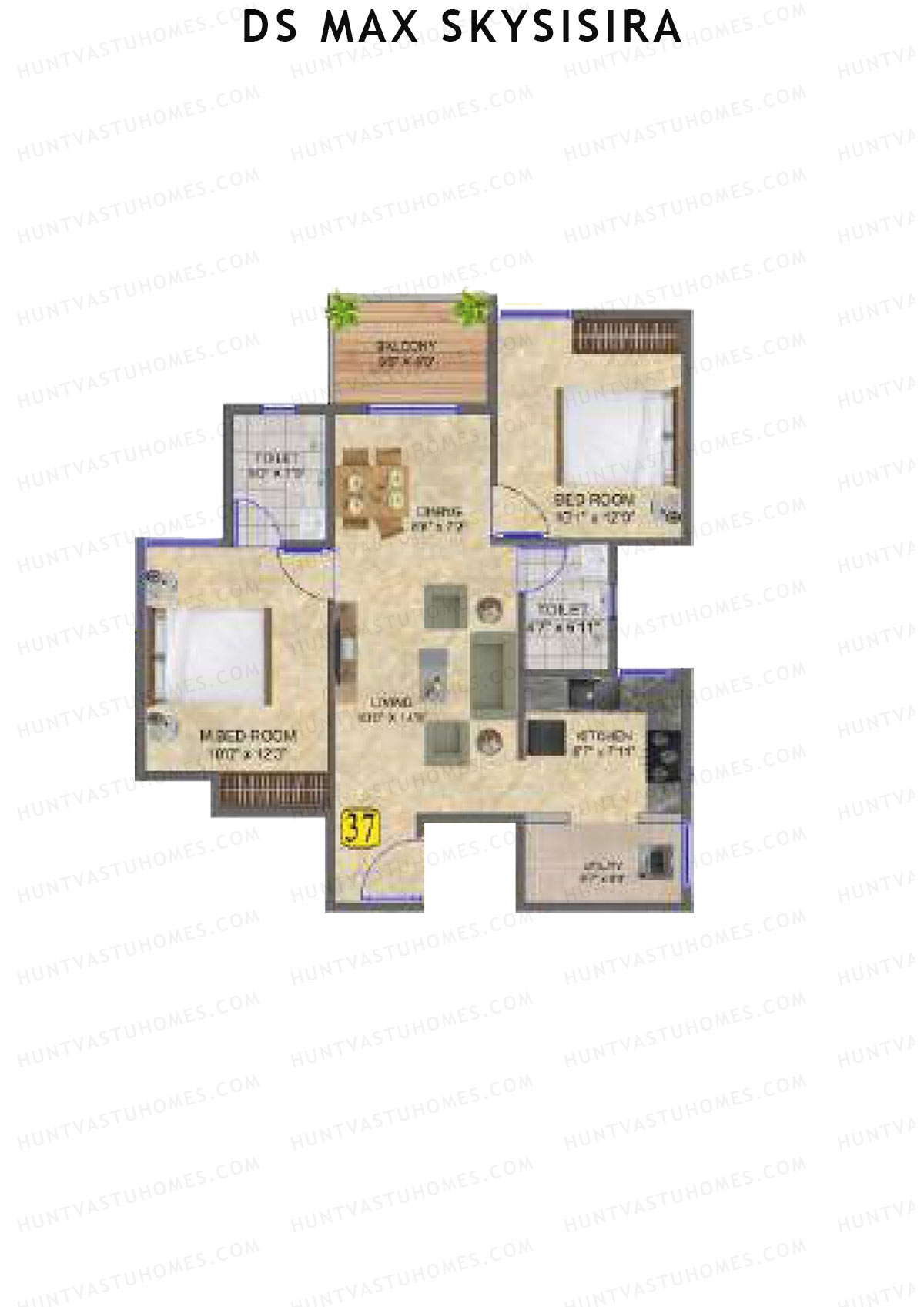DS Max Skysisira Block A Unit 37 Floor Plan