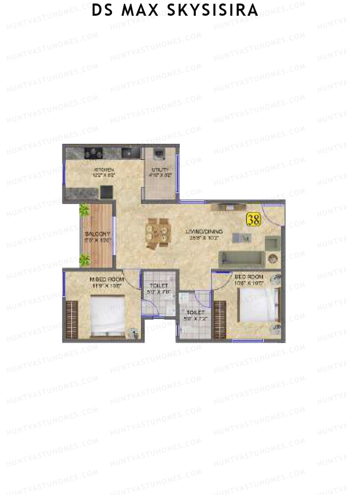 DS Max Skysisira Block A Unit 38 Floor Plan