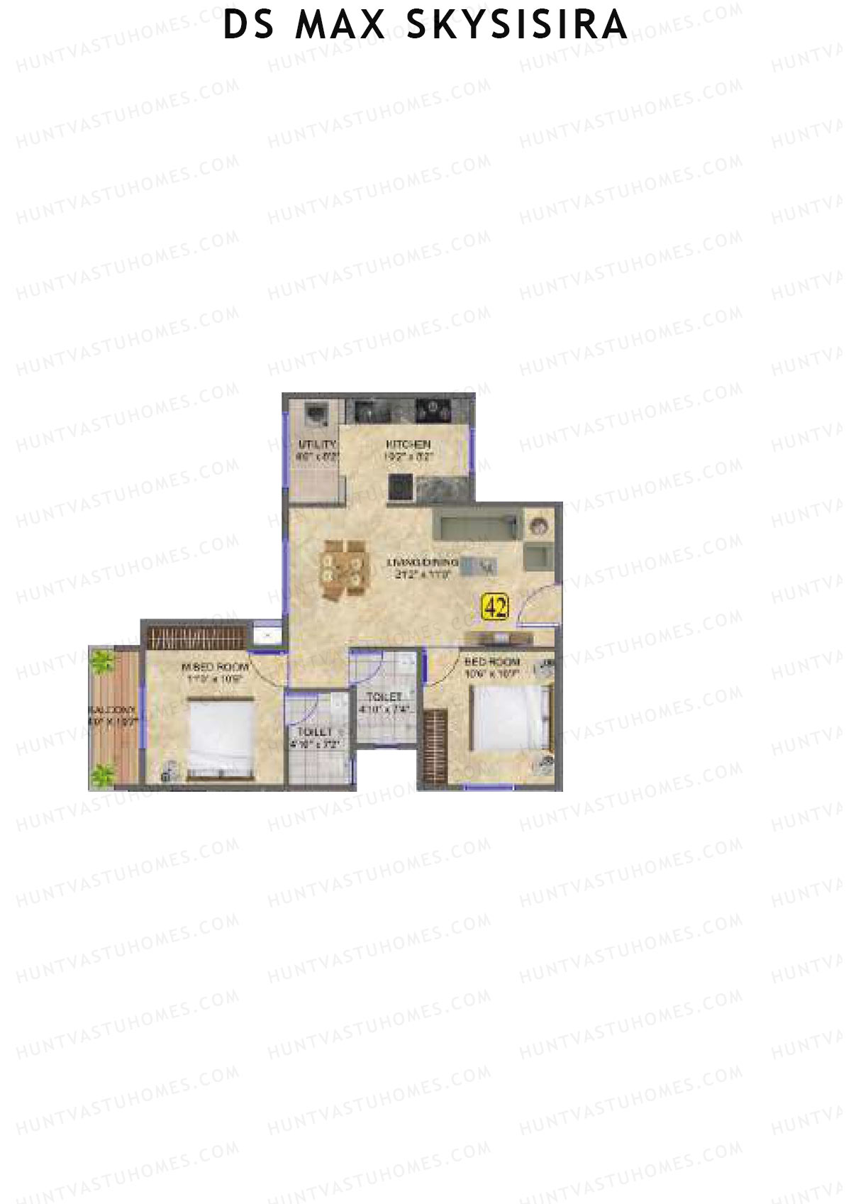 DS Max Skysisira Block A Unit 42 Floor Plan