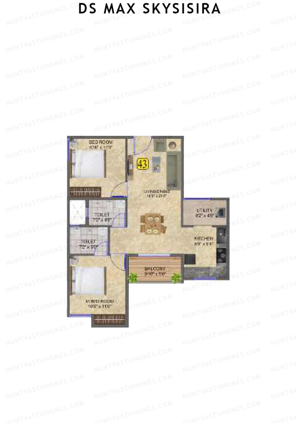 DS Max Skysisira Block A Unit 44 Floor Plan