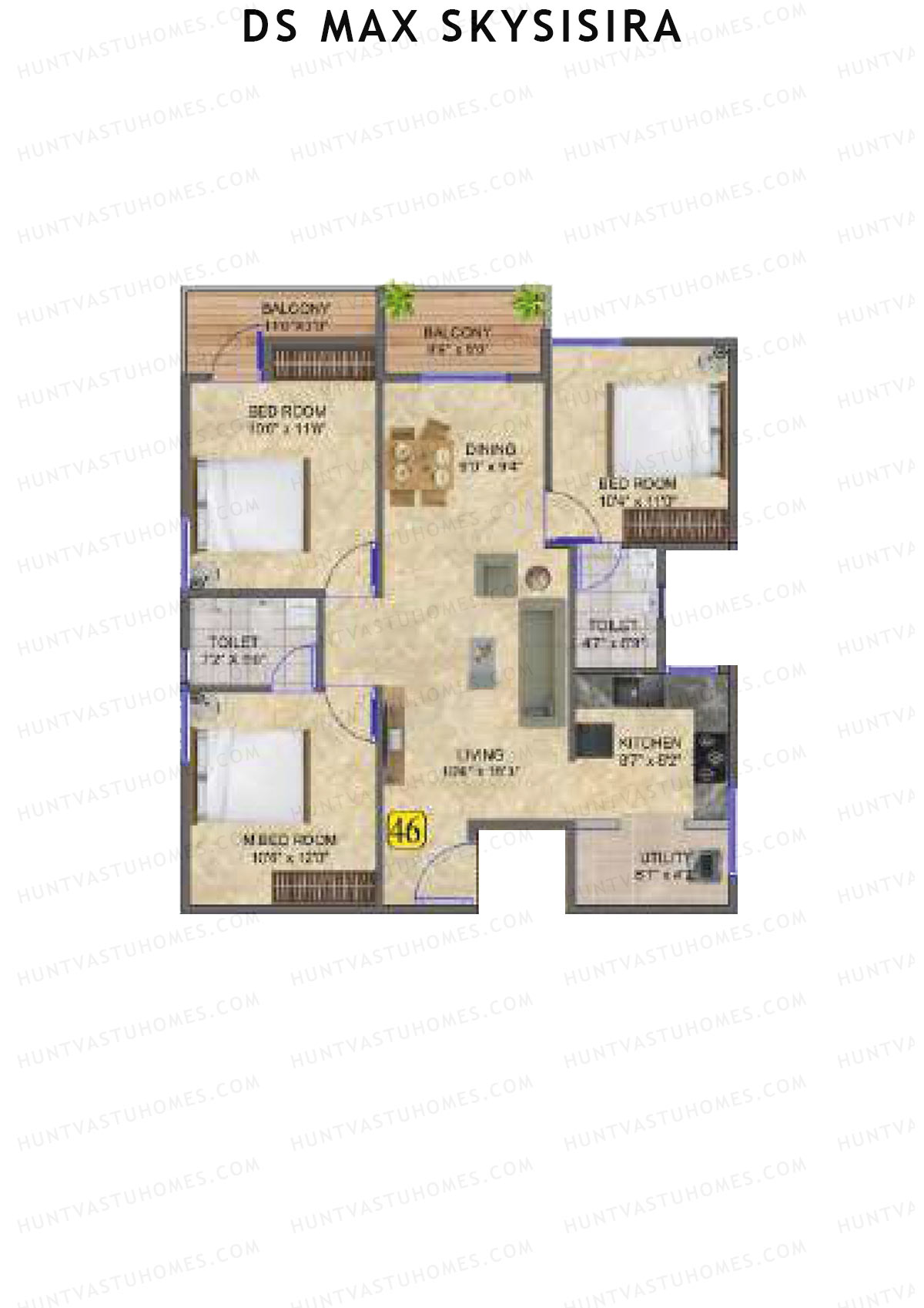 DS Max Skysisira Block A Unit 46 Floor Plan