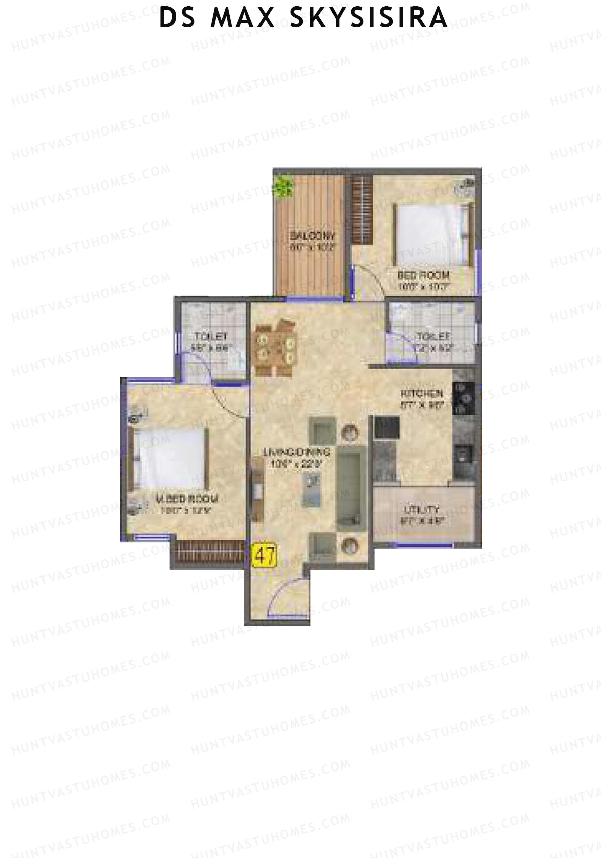 DS Max Skysisira Block A Unit 47 Floor Plan