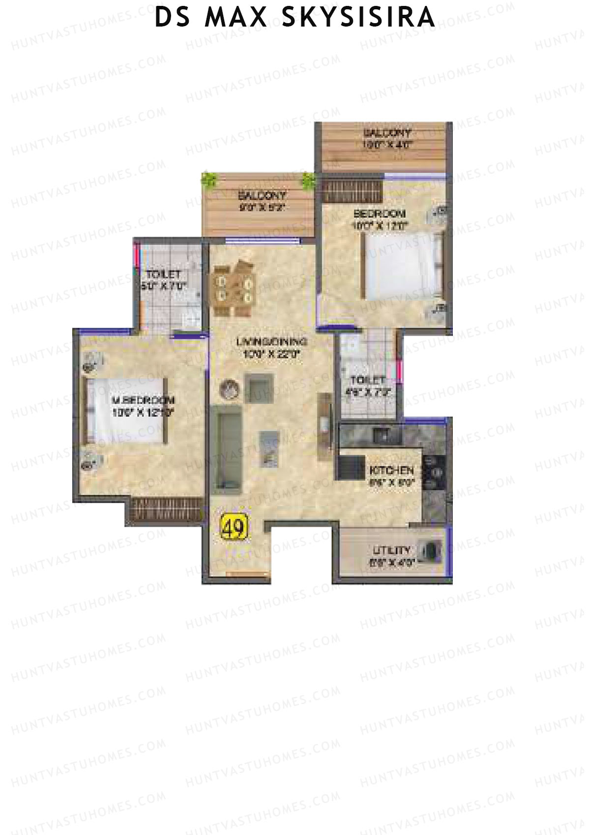 DS Max Skysisira Block A Unit 49 Floor Plan
