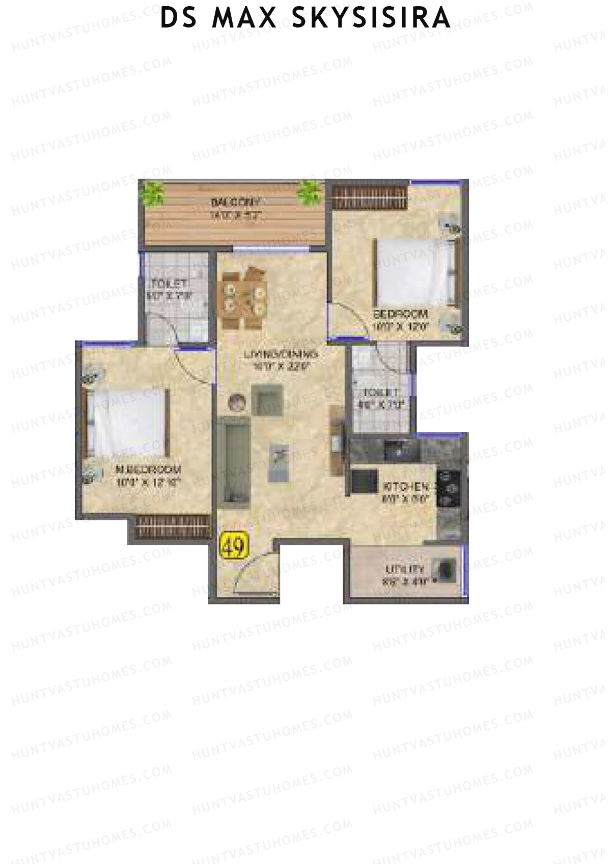 DS Max Skysisira Block A Unit 50 Floor Plan
