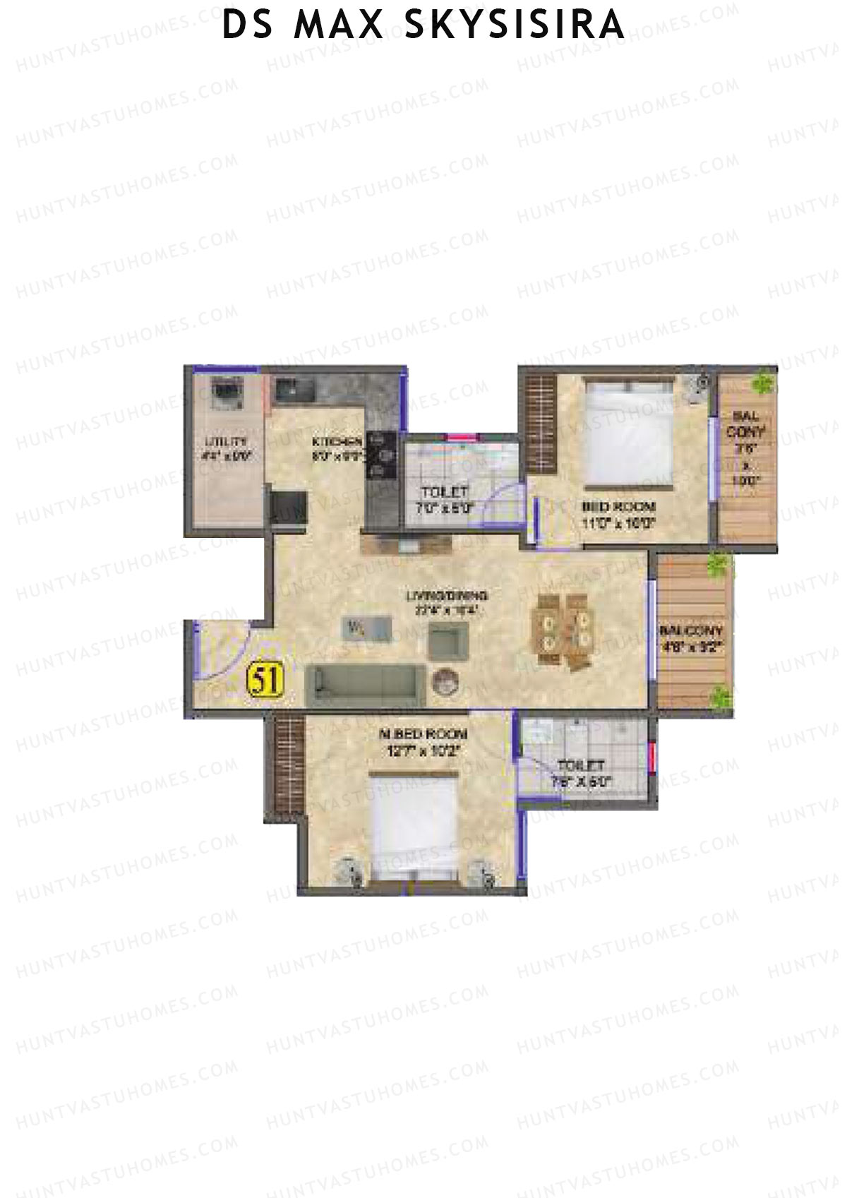 DS Max Skysisira Block A Unit 53 Floor Plan
