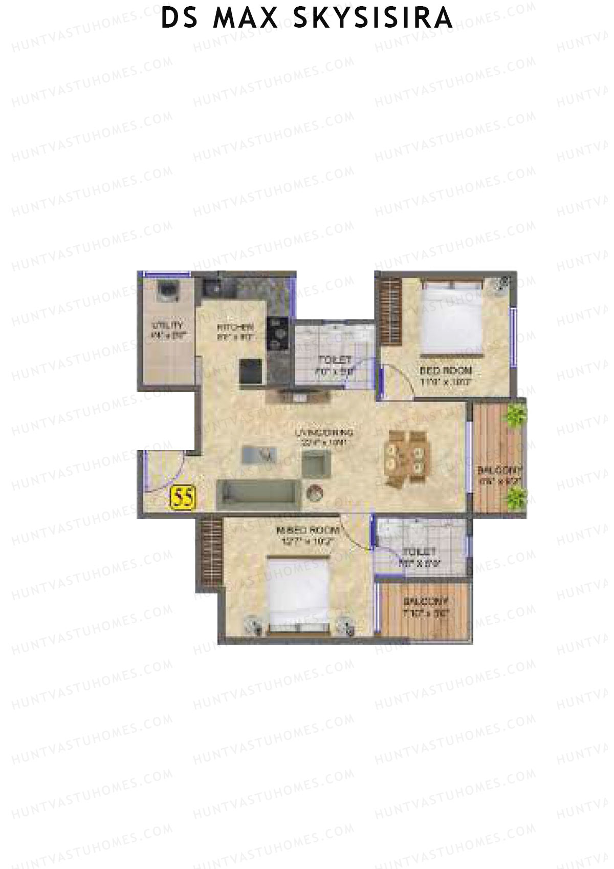 DS Max Skysisira Block A Unit 55 Floor Plan