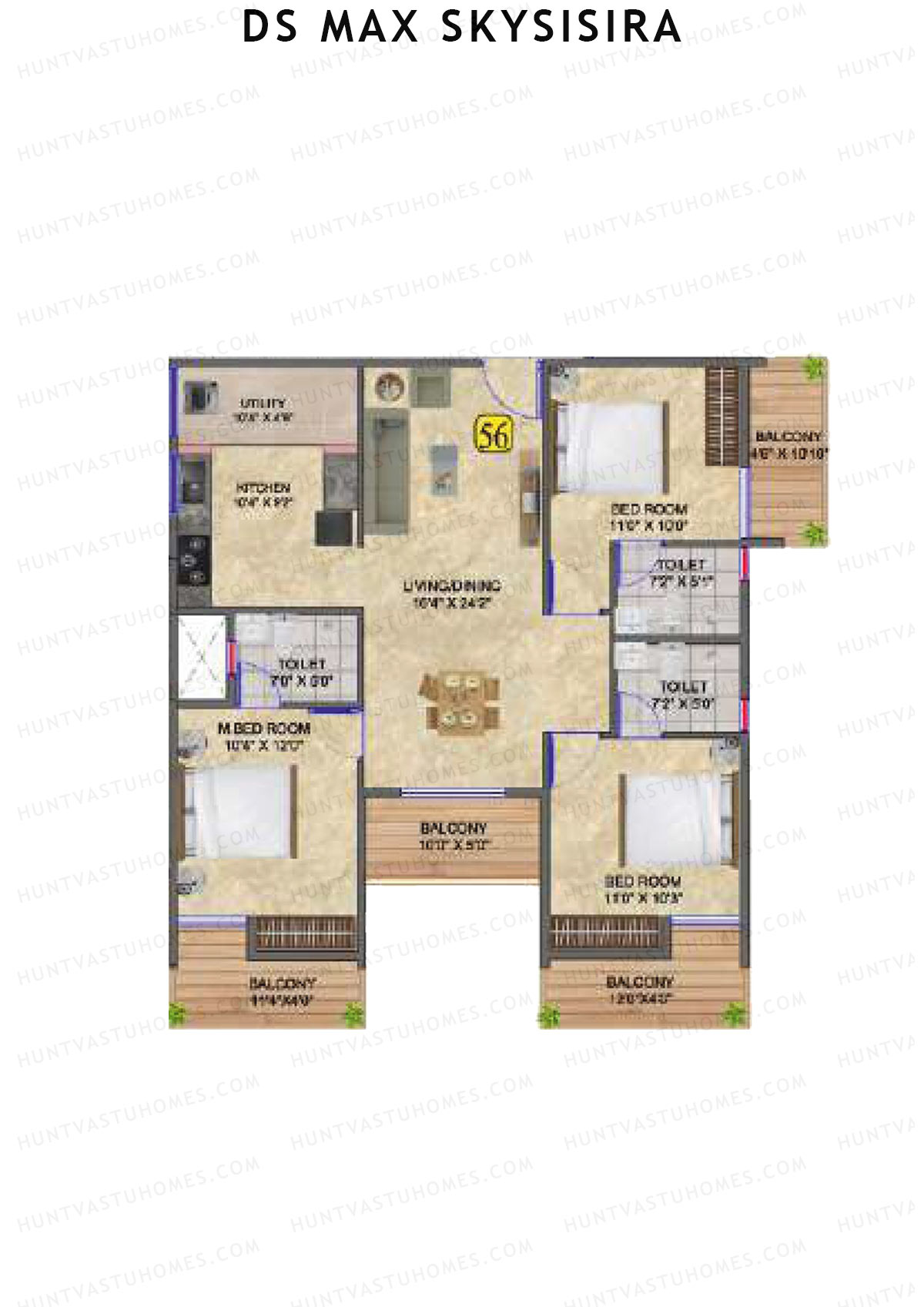 DS Max Skysisira Block A Unit 56 Floor Plan