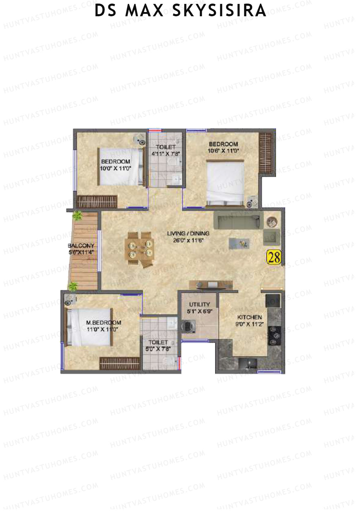 DS Max Skysisira Block B Unit 28 Floor Plan